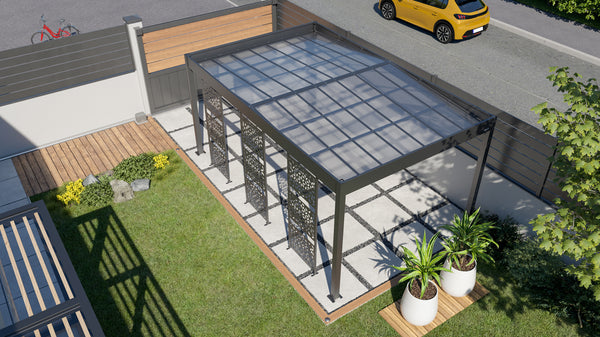 Nadstrešnica za auto Libeccio 3 panela 16 m² – GoH2O