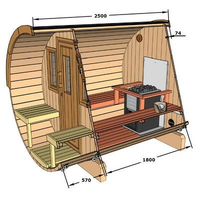 Vanjska sauna 250 Thermowood (4 osobe)