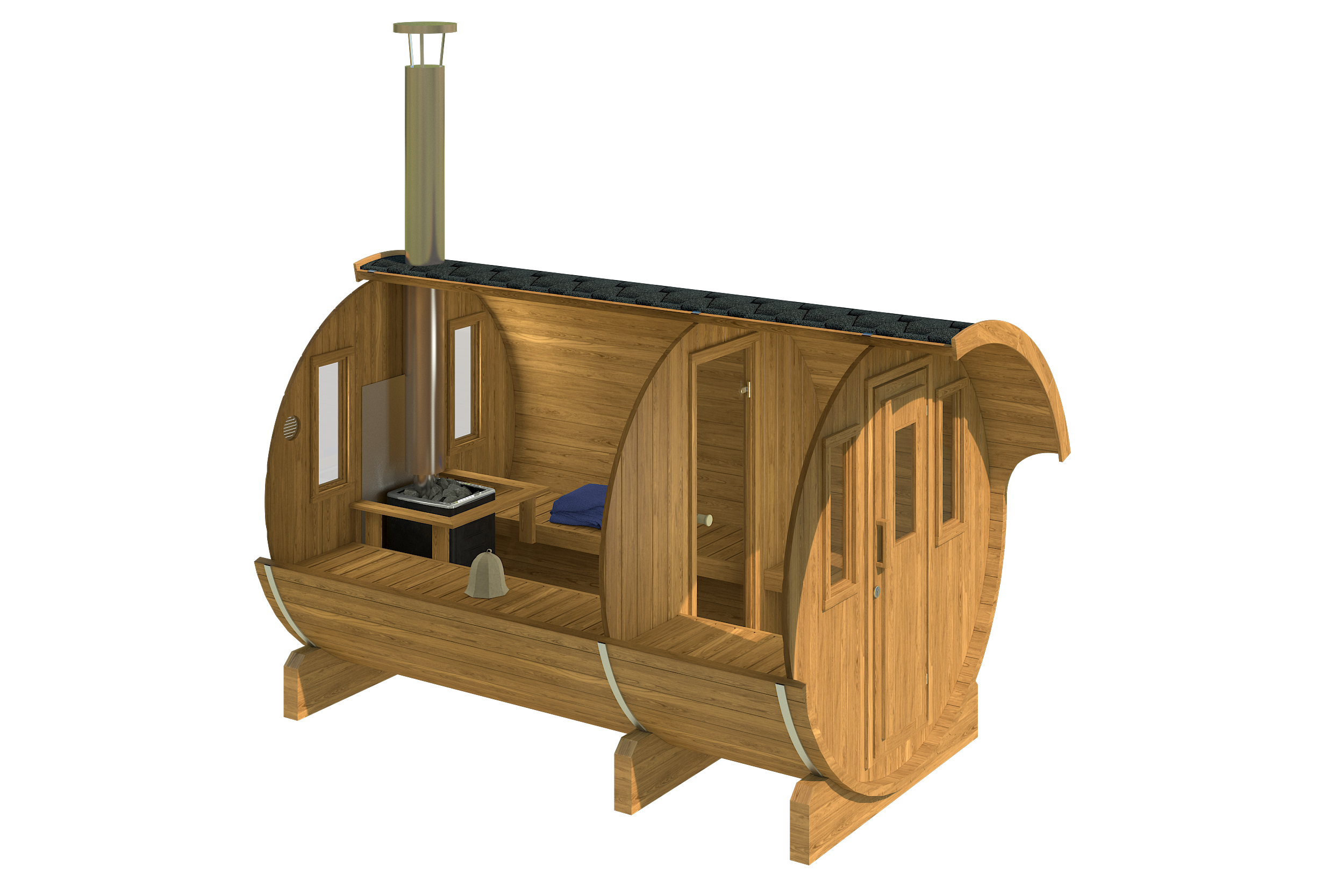 Vanjska sauna 330 s krovom thermowood (4-6 osoba)