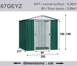 Vrtno spremište Yardmaster zeleno 3,8m2 (67GEYZ)