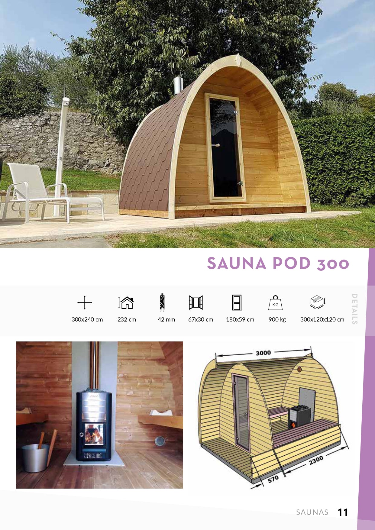 Vanjska sauna SAUNAPOD 300 (4-6 osoba)